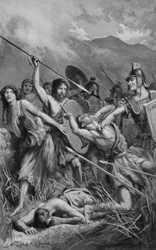 Ein römischer Angriff auf die Briten in Mona